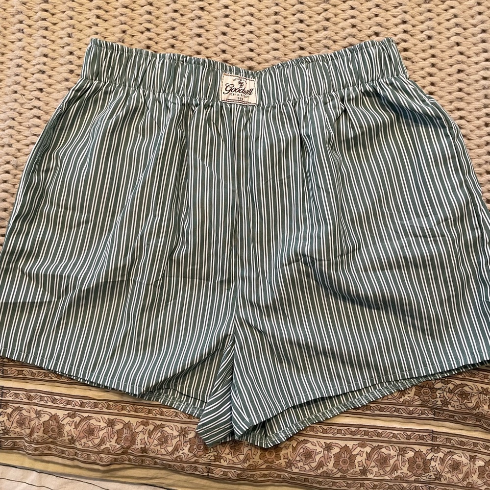 Green Striped Boxer Shorts